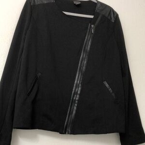 Covington Women's Black Leather Trim Jacket